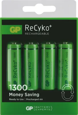 Produktbild von GP Batteries AA, Wiederaufladbarer Akku, AA, Nickel-Metallhydrid (NiMH), 1,2 V, 4 Stück(e), 1300 mAh