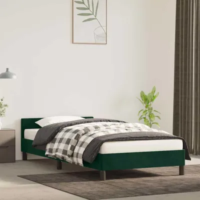 Obrázok produktu pre Rám postele bez matraca Tmavo zelený zamat 100x200 cm