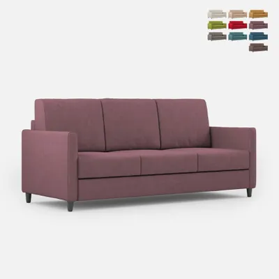 Zdjęcie produktu dla designerska sofa 3-osobowa 198 cm tapicerowana nowoczesną tkaniną Karay 180 - fioletowa