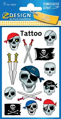 Produktbild von Avery Zweckform - Tattoo Aufkleber - Totenköpfe 56632