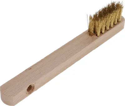 Produktbild von Osborn Drahtbürste für Zündkerze 45x18mm - Zündkerzenbürste mit Stiel aus Holz, Messingdraht