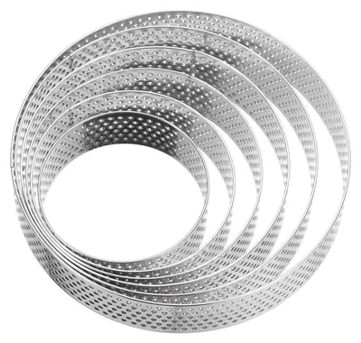 Backringe aus Edelstahl, 6-teilig, antihaftbeschichtet, 5–10 cm