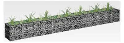 Produktbild von Gabionen-Hochbeet aus verzinktem Stahl 270 x 30 x 30 cm, Pflanzkübel, Kräuterbeet, Hochbeet-Kit, Pflanztrog, Vertikalbeet, Pflanzgefäße