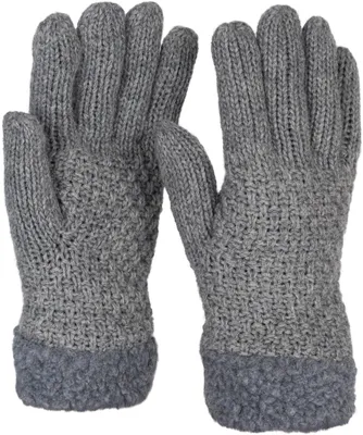 Produktbild von styleBREAKER Damen warme Winter Handschuhe mit Perlmuster und Fleece, Thermo Strickhandschuhe, Fingerhandschuhe 09010032