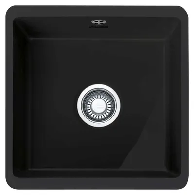 Produktbild von KUBUS, KBK 110-40, 445x445mm Siebkorb als Druckknopfventil, verdecktem Überlauf, mit Ablaufgarnitur, Anthrazit matt