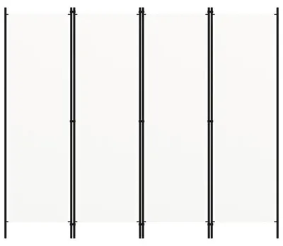 Obrázok produktu pre Rozdeľovač priestoru – paravent so 4 panelmi – skladacia clona – delič miestností do bytu – 200 x 180 cm – biela