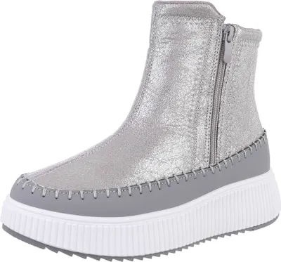 Produktbild von Ital-Design Damen Stiefeletten  Lederoptik Plateaustiefeletten 87214671 Silber Gr.  39
