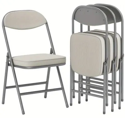 Image de Chaise de camping - Chaise pliante - Chaise rabattable - Chaise pour camping - Chaise pliable - Lot de 4 - Avec dossier rembourré