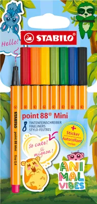 Produktbild von STABILO Fineliner -  point 88 Mini Animal Vibes - 8er Pack - 8 Farben