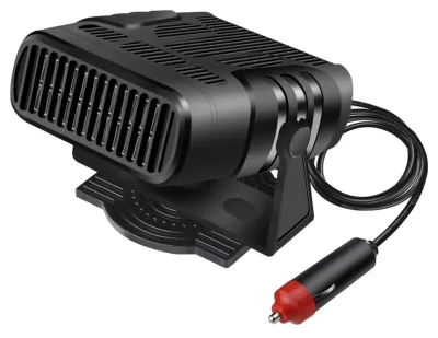 Zdjęcie produktu dla Ogrzewacz samochodowy, wielofunkcyjny przenośny ogrzewacz do samochodu, 120W, 12V, zasilany gniazdem zapalniczki, regulacja w zakresie 360°, szybkie ogrzewanie i odladzanie