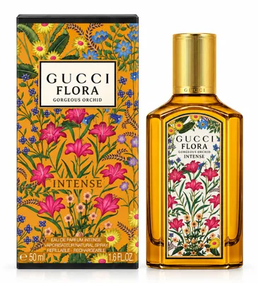 Obrázek produktu pro Gucci Flora Gorgeous Orchid Intense, Ženy, 50 ml, Tekutý parfém, Sprej, ALCOHOL DENAT., PARFUM/FRAGRANCE, AQUA/WATER/EAU, TETRAMETHYL ACETYLOCTAHYDRONAPHTHALENES,..., 1 kusů, Obrázek vytvořený pomocí AI