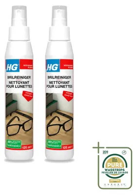 Produktbild von 2 x HG Brillenreiniger für glasklare Gläser - 125 ml - Vorratspackung - 2 Stücke