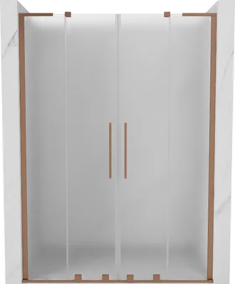 Image de Mexen Velar L 150 cm Porte de douche coulissante givrée/cuivre