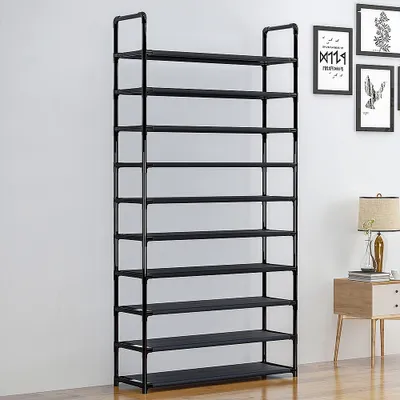 Produktbild von Schuhregal mit 10 Böden für 50 paar Schuhe Schuhschrank Schuhablage Schwarz