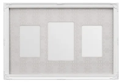 Fotoliste für 3 Fotos, weiß, 29 x 45 x 3 cm, Polyresin
