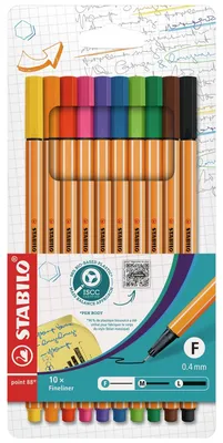 Produktbild von STABILO Fineliner - point 88 - 10er Pack - Standardfarben