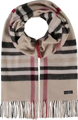 Produktbild von FRAAS Schal Cashmink® Scarf with FRAAS Plaid Beige