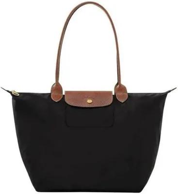 Image de Sac noir de taille moyenne - Sac élégant pour femmes - Sac de voyage - Longue anse - Idéal pour faire les courses, aller au travail, voyager et pour un usage quotidien.