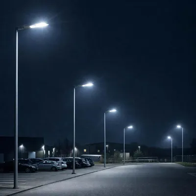 Produktbild von LED Straßenlampe Außenleuchte, grau, kaltweiß, IP65