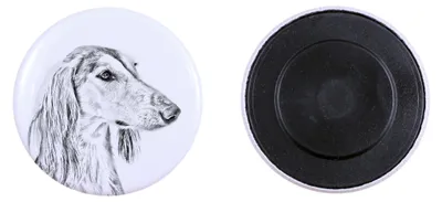 Produktbild von Saluki, Persischer Windhund I Magnet mit einem Hundepfotenabdruck, außergewöhnlich leicht, starker Magnet, handgefertigtes Produkt der Marke Art-Dog