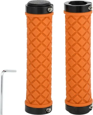 Image de Protège-Poignées de Guidon de Vélo 128mm Long Léger | Protecteur d'Extrémité de Poignées de Vélo Orange 1 Ensemble