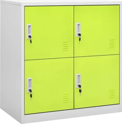 Imagen del producto de vidaXL Armarios con taquillas, 5 unidades, gris claro y verde, 90x45x92,5 cm, acero