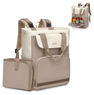 Imagen del producto de Mochila para pañales con aislamiento térmico, de 25 litros, con cambiador portátil, ideal para llevar de viaje