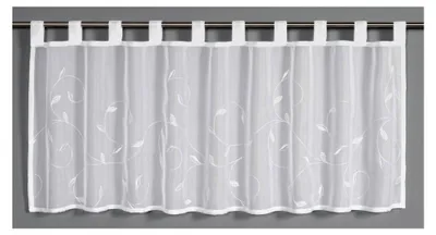 Produktbild von Bistrogardine Voile mit Lianenstickerei, Weiß, 135 x 45 cm