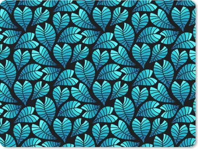 Produktbild von MuchoWow® Mauspad Mousepad Dschungel - Blau - Blatt - Pflanzen - Muster 23x19 cm - Mousepads - Maus Mat - Pad - Mausunterlage - Schreibtischunterlage - Mauspad