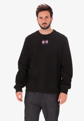 Productafbeelding van Diesel herenhoodie, zwart, katoen en polyester, met grafische print