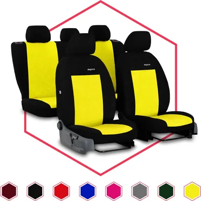 Immagine prodotto di Coprisedili per auto Coprisedili universali per auto Velours Yellow Car Set di 3