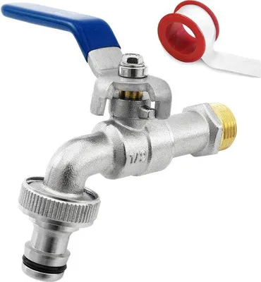 Imagen del producto de Conjunto de grifo de latón para jardín y lavadora Ibenzoa®, resistente a la corrosión y a las heladas, incluye cinta de sellado y conexión de manguera universal, entrada de 12 pulgadas / salida de 34 pulgadas, libro electrónico, 1 año de garantía