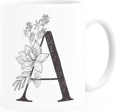 Produktbild von Kaffeetasse Monogramm Initiale Geschenk-Motiv Tasse personalisierte Namenstasse personalisierte Geschenke SpecialMe® A weiß Keramik-Tasse