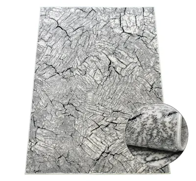 Produktbild von Stück Teppich mit abstraktem Muster 40x60 BRAWLEY 1 - grau / weiß