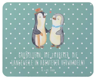 Produktbild von Mr. & Mrs. Panda Mouse Pad Großeltern Zauberer - Meeresbrise - Geschenk, Geschichten, Weisheit, Geburtstage, Liebe, Enkelkinder, laptop mousepad, Freude, Familienleben