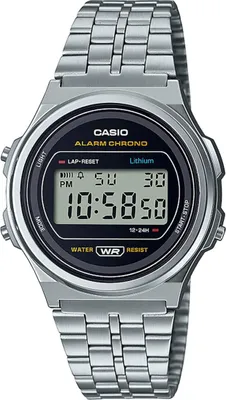 Produktbild von Casio A171WE-1AEF Uni-Armbanduhr, Kunststoff-Gehäuse, Metall-Armband