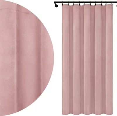 Produktbild von Fertig Vorhang aus Velours mit Kräuselband 140x160 cm Rosa Velvet Blickdichte Gardine