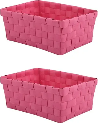 Produktbild von MSV Aufbewahrungskörbchen Aufbewahrungskorb Aufbewahrungsbox Organizer Badkorb 19x14x8 cm - Pink - 2 Stück
