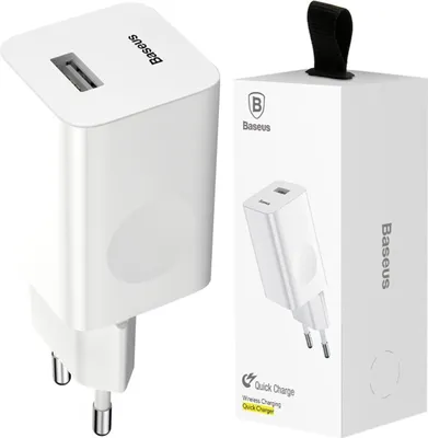 Image de Baseus Quick Charger Téléphone portable, Tablette, Universal White USB Fast charging Indoor, Outdoor