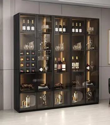Image de Armoire à vin Vitrine à vin Casier à vin en verre Réfrigérateur à vin Casier à bouteilles