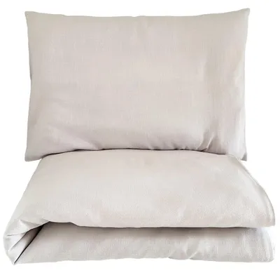 Produktbild von Leinenbettwäsche Naira hellgrau – Set 100 x 135 cm + 40 x 60 cm