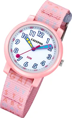 Produktbild von Calypso Kinder Analog Quarz Uhr K5811/1 Casual Textil Armbanduhr rosa UK5811/1