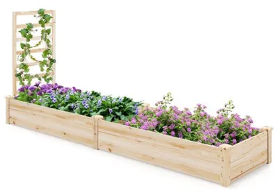 Produktbild von Hochbeet mit Rankgitter, Tannenholz, 235 x 63 x 102 cm