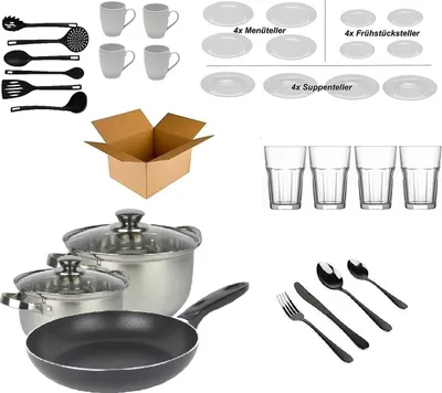 Produktbild von Haushalt Starterset "4 Personen" - Wohneinrichtung Starterpaket - Einrichtungspaket
