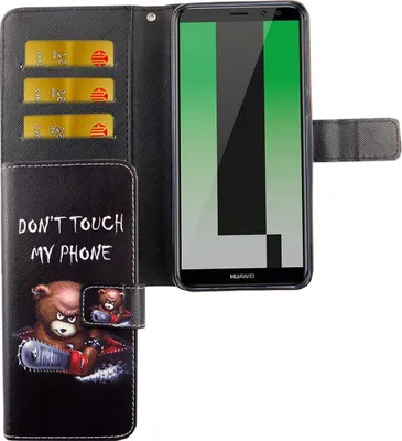 Produktbild von Handyhülle Tasche für Handy Huawei Mate 10 Lite Schriftzug Bär mit Kettensäge