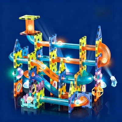 Produktbild von Magnetische Bausteine 110 Stück, 3D Spielzeug mit Lichteffekten, ABS Kunststoff, für Kinder ab 3 Jahren