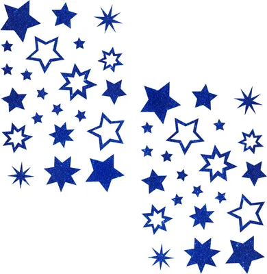 Produktbild von Oblique Unique 44 Glitzernde Funkelnde Sterne Sticker Stern Aufkleber Weihnachtssterne Weihnachtsdeko - dunkelblau