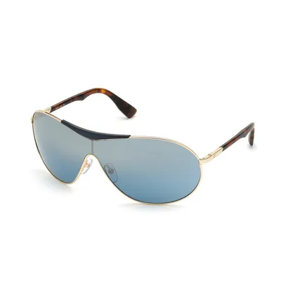 Produktbild von Web - Sonnenbrille, WE0282- Katzenform, Farbe Gold, Gläsern farbe blau verspiegelt,