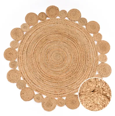 Produktbild von Paco Home Teppich Wohnzimmer Rund Kurzflor Hangewebt Cut-Out Muster Einfarbig Modern 200 cm rund