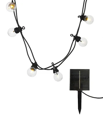 Produktbild von Solar Lichterkette 20 LED Globen warmweiß 9m anschließbar 13 Modi Party